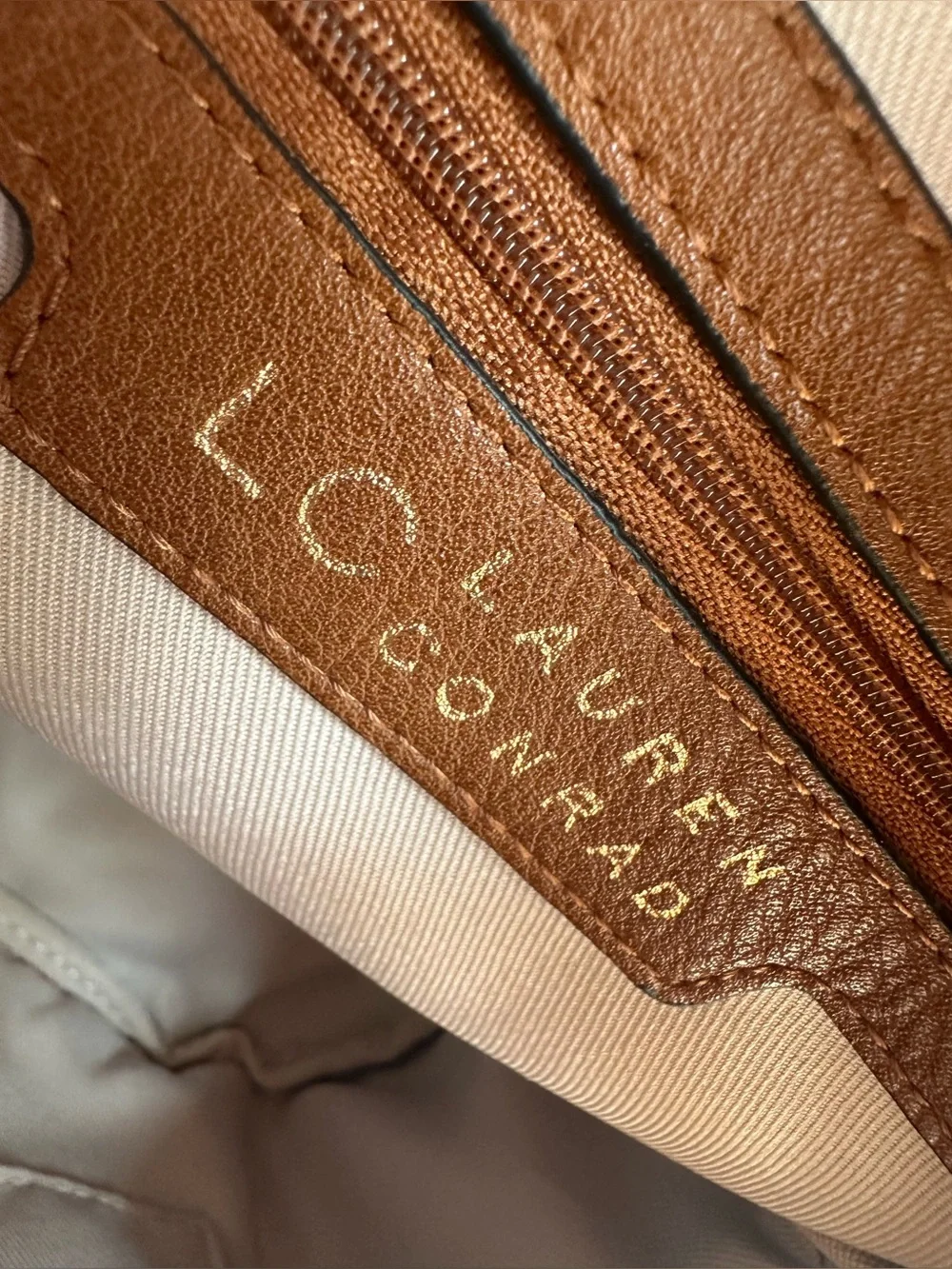 LC Lauren Conrad Small Brown Faux-Leather Backpack with Heart Charm
